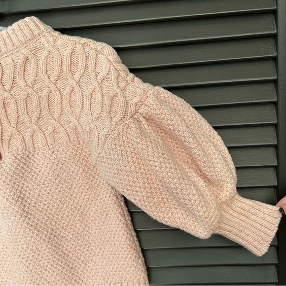 Janie and Jack Textured Wool Blend Sweater, Pink Cable Knit, Size 18-24 Months - Picture 7 of 11